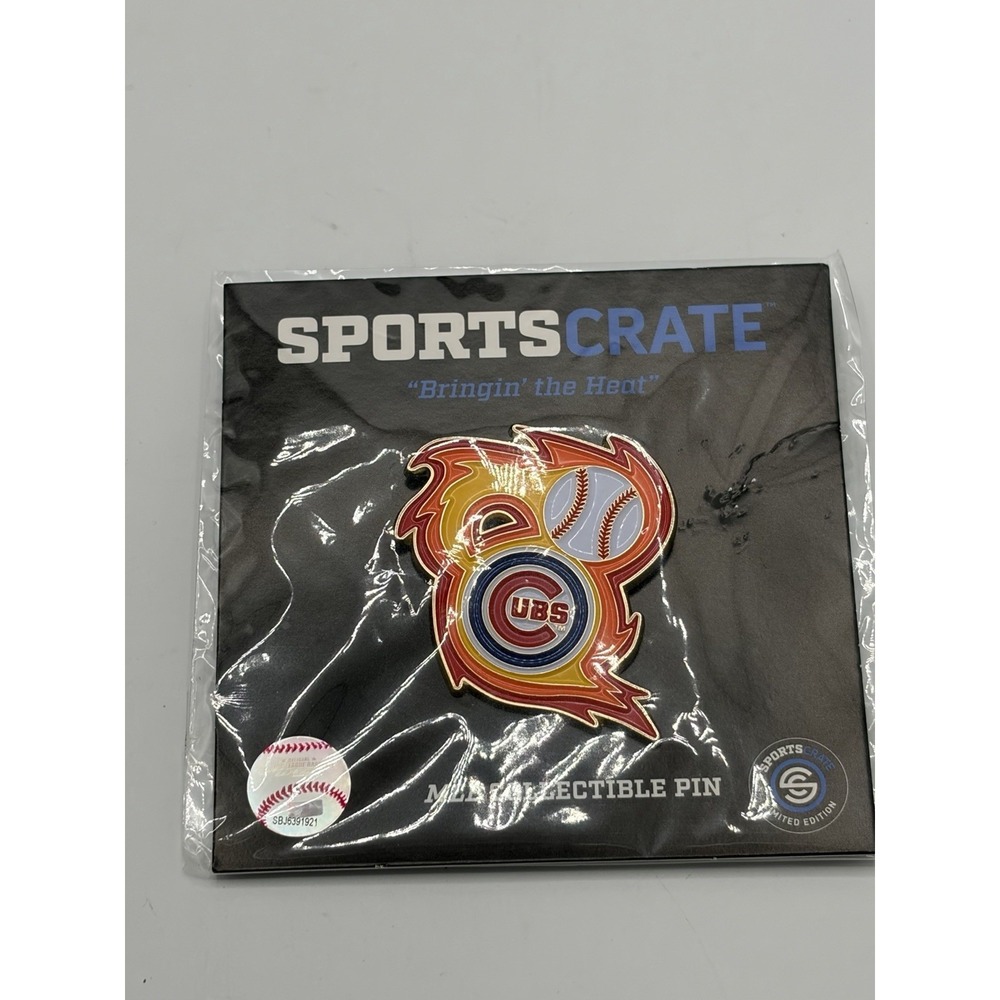 Sports Crate Exclusive Chicago Cubs Bringin' The Heat Pin. MLB 2017 Baseball‎